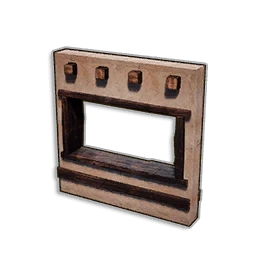 WALL WITH DOUBLE WINDOW FRAME