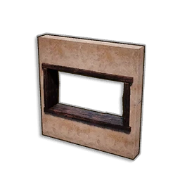 WALL WITH DOUBLE WINDOW FRAME