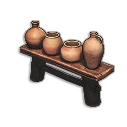 Pots on a Bench